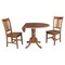 International Concepts Round 42 in Dual Drop Leaf Table, 2 San Remo Side Chairs, Distressed Oak, 42 in W, 42 in L, 29.5 in H K42-42DP-C10P - alternate 4